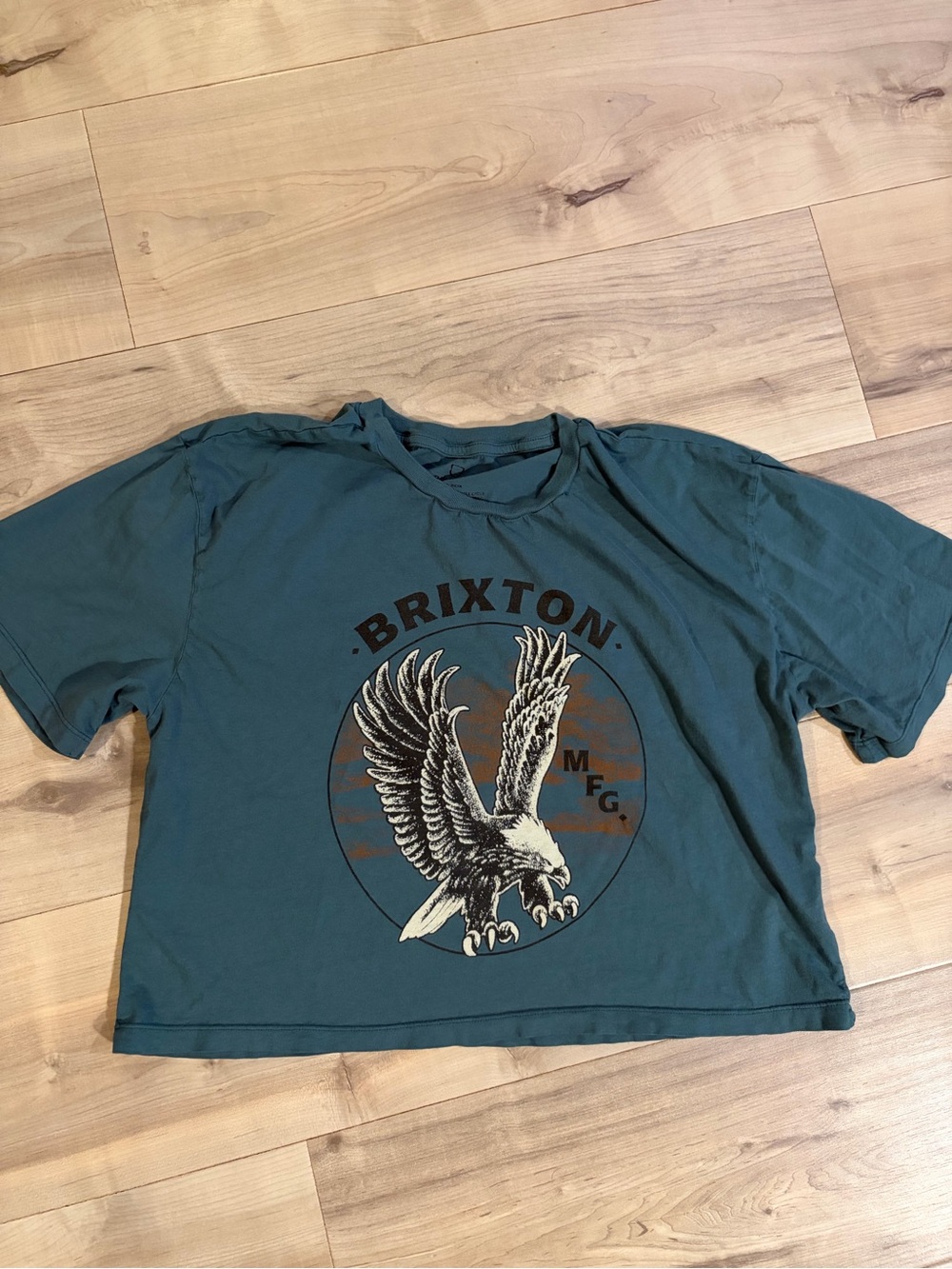 Brixton Teal Short-Sleeve Kids Tee with Eagle Graphic